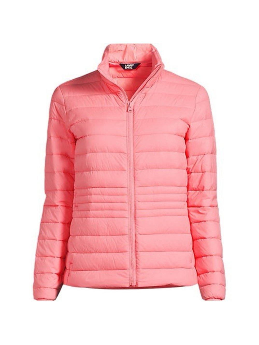 Lands End Wanderweight Packable Down Jacket Women’s Coral Pink Zip Puffer S